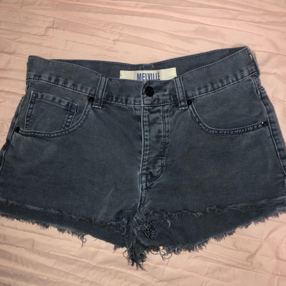 Brandy Melville cutoff denim light grey shorts